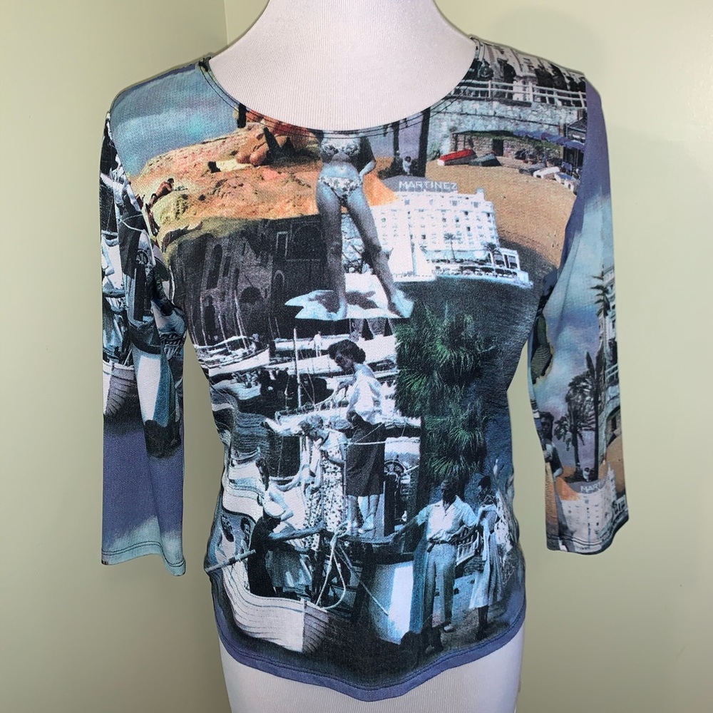 Print 3/4 sleeve blouse